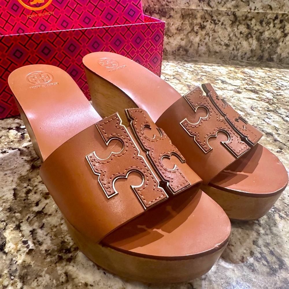 Tory Burch Ines 80mm Wedge Slide Sandals
